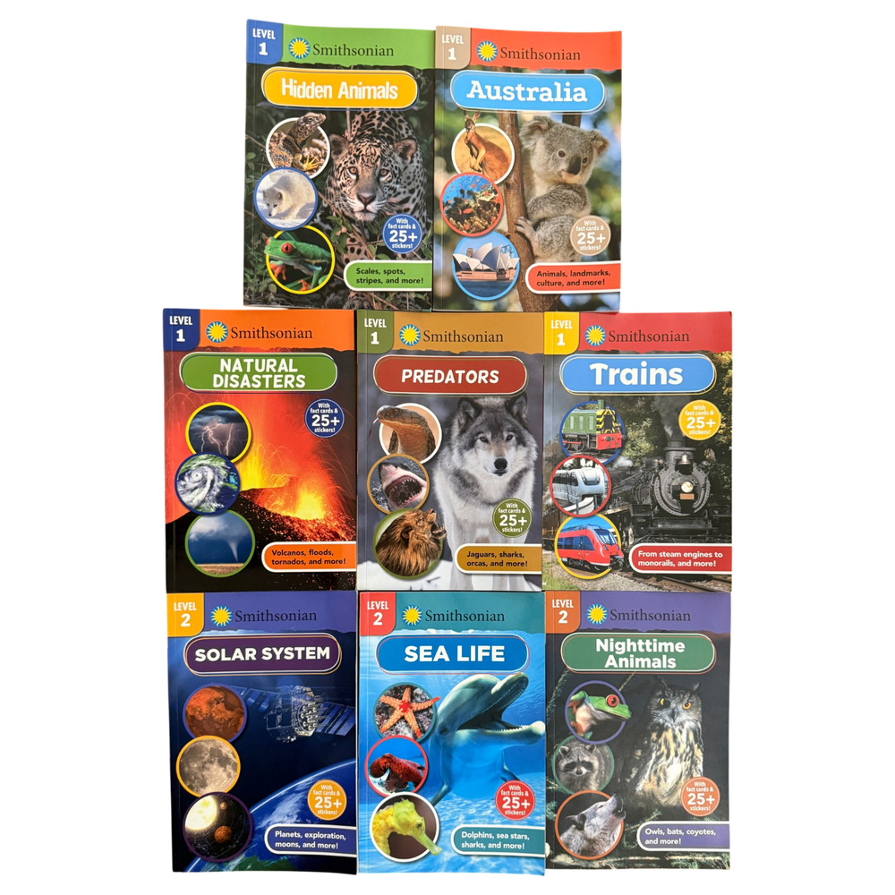 Level 1 & 2 Readers Lot of 8 Science Books Animals Trains Solar System STEM Sea